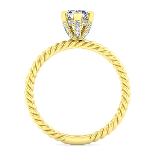 14K Yellow Gold Pear Shape Diamond Engagement Ring