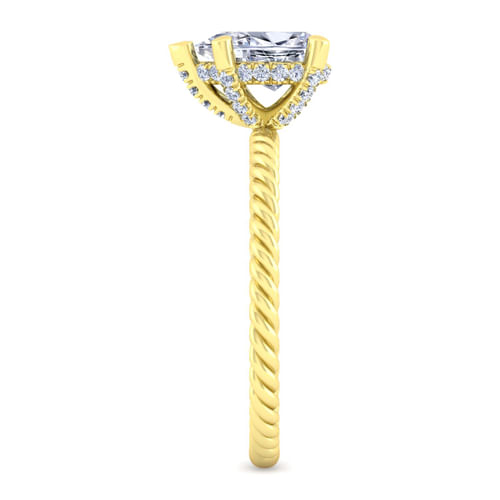 14K Yellow Gold Pear Shape Diamond Engagement Ring