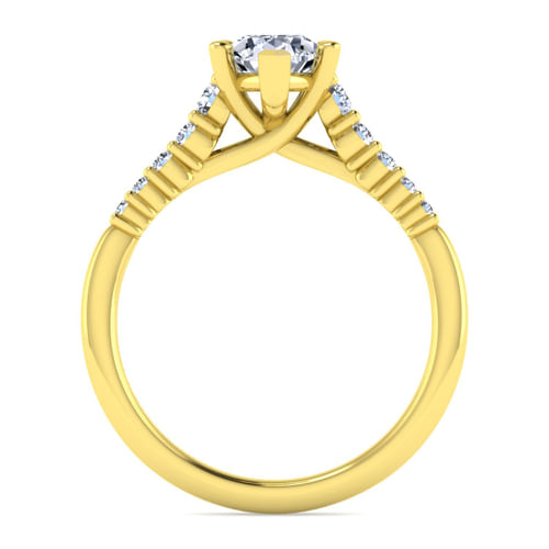 14K Yellow Gold Pear Shape Diamond Engagement Ring