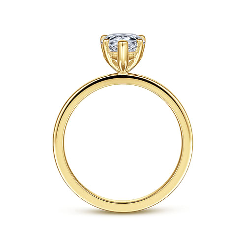 14K Yellow Gold Pear Shape Diamond Engagement Ring
