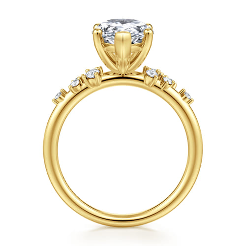 14K Yellow Gold Pear Shape Diamond Engagement Ring