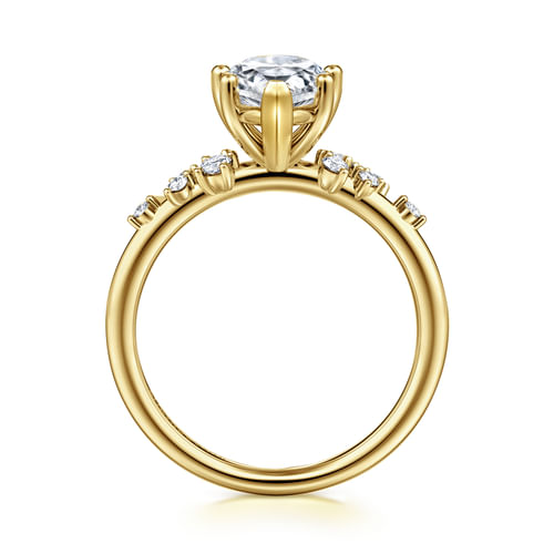14K Yellow Gold Pear Shape Diamond Engagement Ring