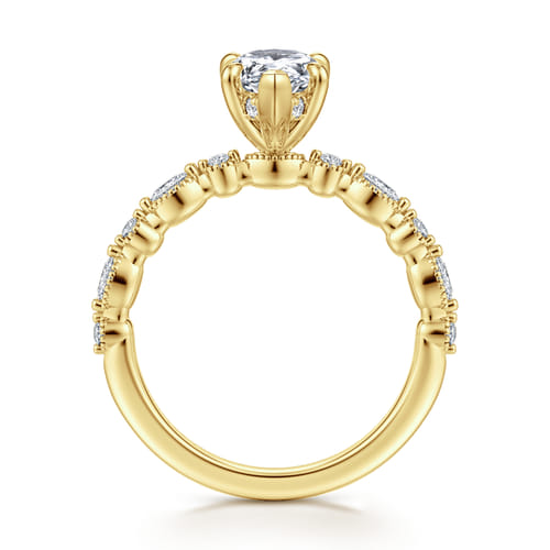14K Yellow Gold Pear Shape Diamond Engagement Ring
