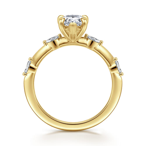 14K Yellow Gold Pear Shape Diamond Engagement Ring