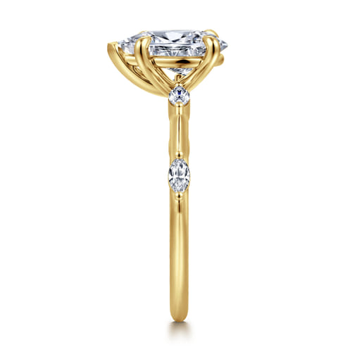 14K Yellow Gold Pear Shape Diamond Engagement Ring