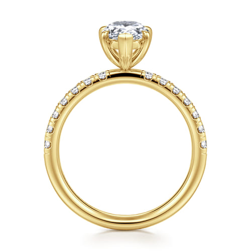 14K Yellow Gold Pear Shape Diamond Engagement Ring