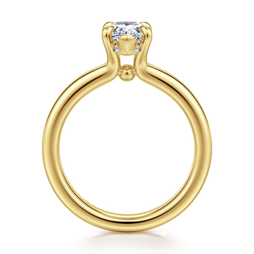14K Yellow Gold Pear Shape Diamond Engagement Ring