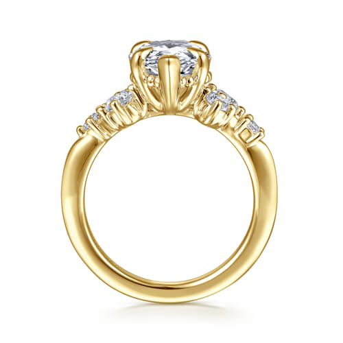 14K Yellow Gold Pear Shape Diamond Engagement Ring