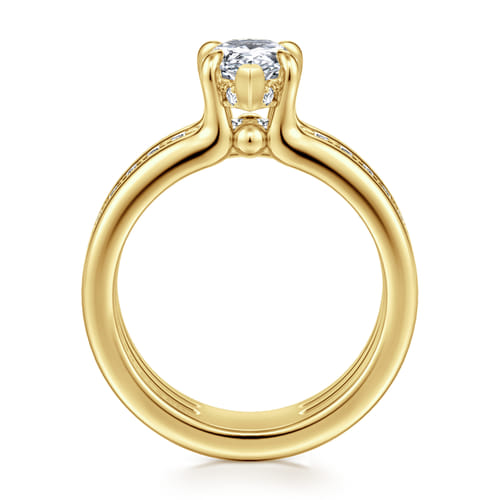 14K Yellow Gold Pear Shape Diamond Engagement Ring
