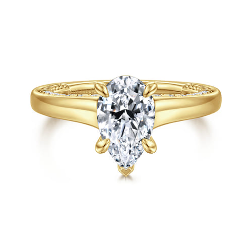 14K Yellow Gold Pear Shape Diamond Engagement Ring 14K Yellow Gold Pear Shape Diamond Engagement Ring