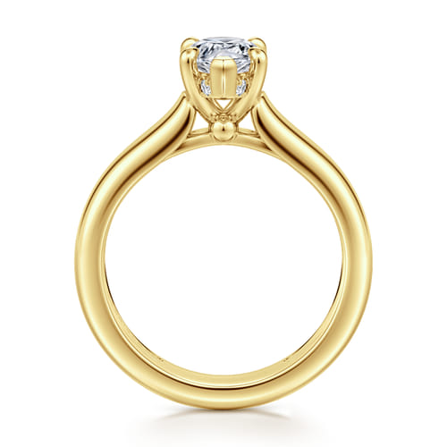 14K Yellow Gold Pear Shape Diamond Engagement Ring