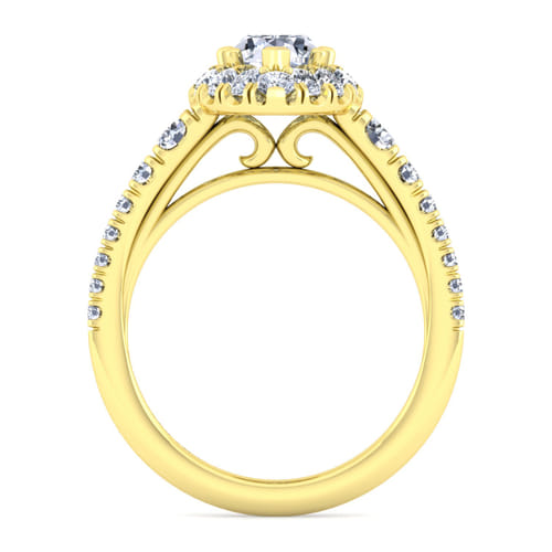 14K Yellow Gold Pear Shape Halo Diamond Engagement Ring 14K Yellow Gold Pear Shape Halo Diamond Engagement Ring