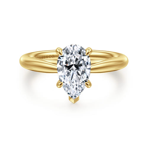 14K Yellow Gold Pear Shape Solitaire Diamond Engagement Ring 14K Yellow Gold Pear Shape Solitaire Diamond Engagement Ring