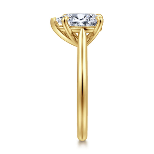 14K Yellow Gold Pear Shape Solitaire Diamond Engagement Ring