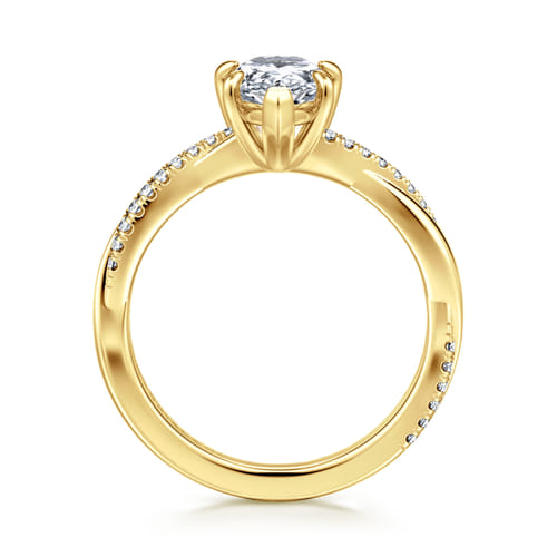 14K Yellow Gold Pear Shape Twisted Diamond Engagement Ring 14K Yellow Gold Pear Shape Twisted Diamond Engagement Ring