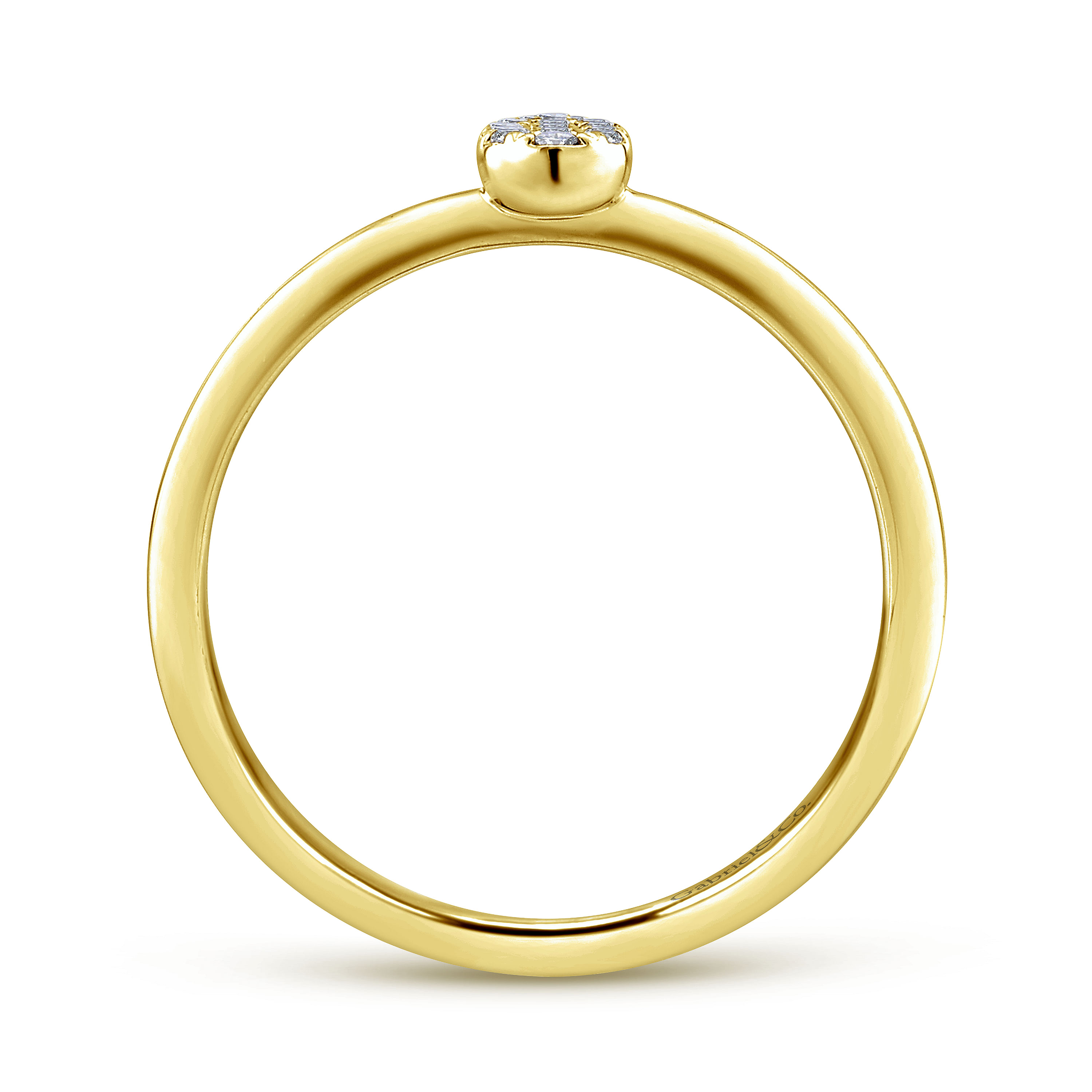 14K Yellow Gold Pear Shaped Diamond Cluster Midi Ring
