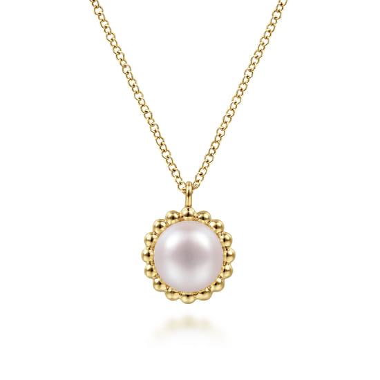 Gabriel - 14K Yellow Gold Pearl Pendant Necklace-Bujukan Gabriel - 14K Yellow Gold Pearl Pendant Necklace-Bujukan