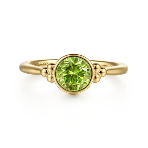 14K Yellow Gold Peridot Bujukan Ladies' Ring