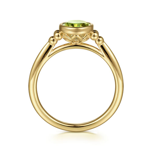 14K Yellow Gold Peridot Bujukan Ladies' Ring