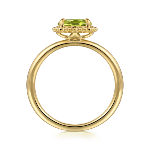 14K Yellow Gold Peridot Bujukan Ladies Ring