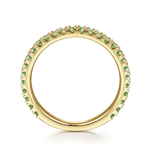 14K Yellow Gold Peridot Stackable Ring