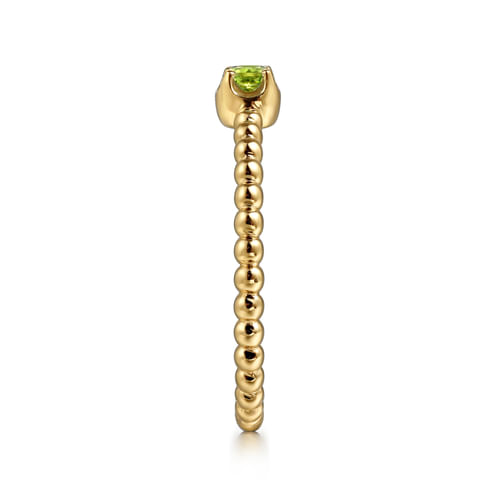 14K Yellow Gold Peridot Stackable Ring
