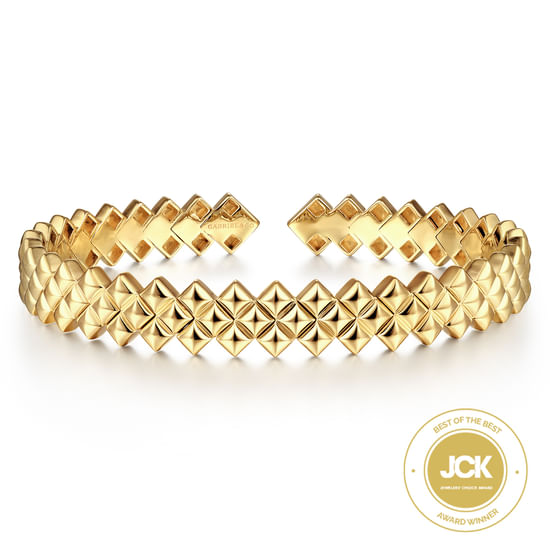 Gabriel - 14K Yellow Gold Plain Demure Bangle