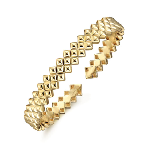 14K Yellow Gold Plain Demure Bangle