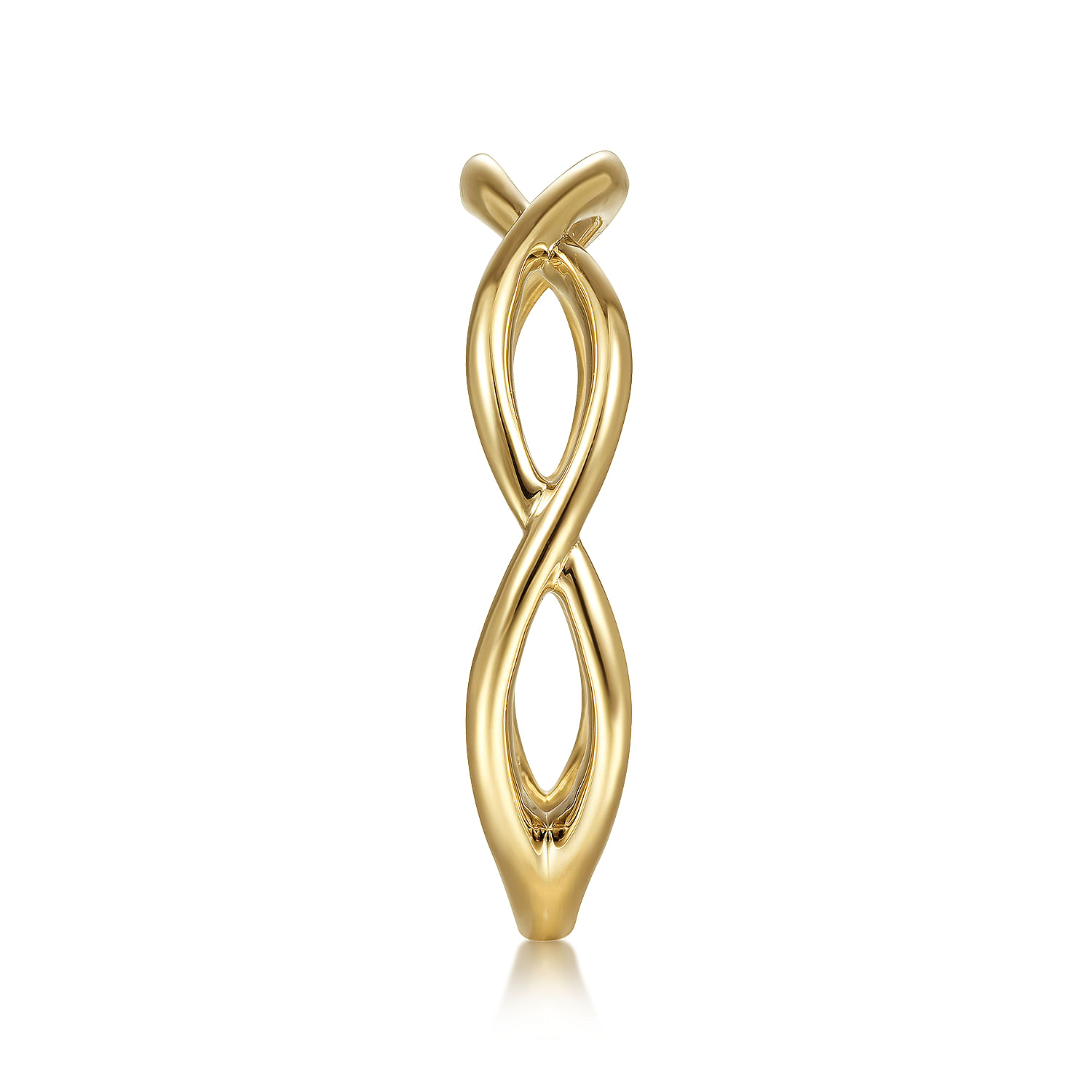 14K Yellow Gold Plain Twisted Stackable Ring