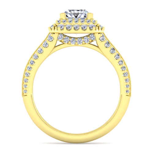 14K Yellow Gold Princess Cut Diamond Channel Set Engagement Ring