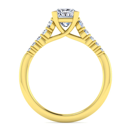 14K Yellow Gold Princess Cut Diamond Engagement Ring