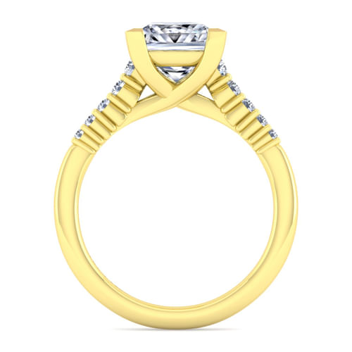 14K Yellow Gold Princess Cut Diamond Engagement Ring