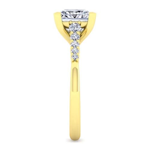 14K Yellow Gold Princess Cut Diamond Engagement Ring