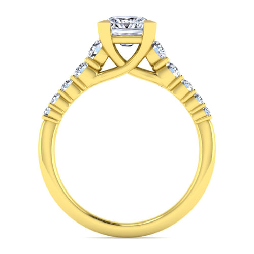 14K Yellow Gold Princess Cut Diamond Engagement Ring