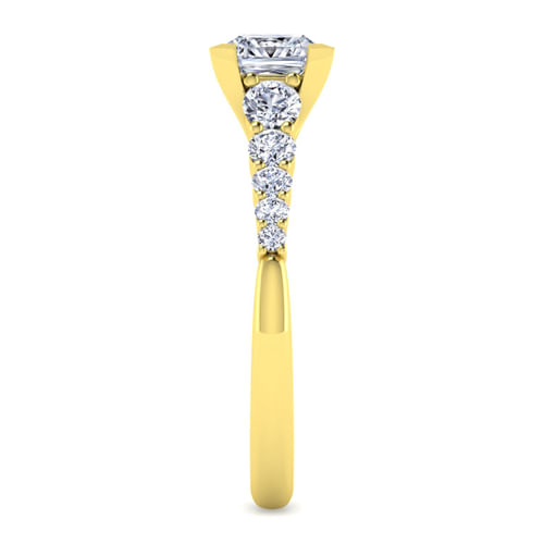 14K Yellow Gold Princess Cut Diamond Engagement Ring