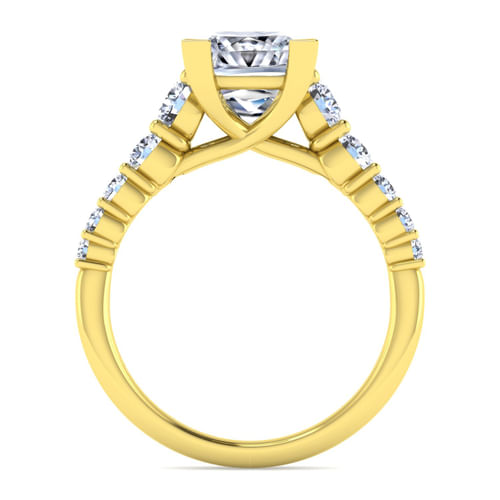 14K Yellow Gold Princess Cut Diamond Engagement Ring