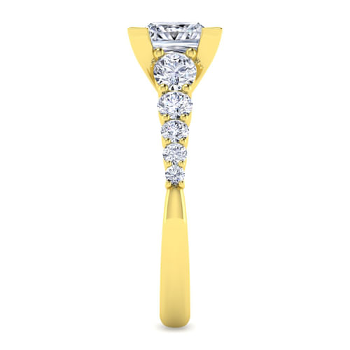 14K Yellow Gold Princess Cut Diamond Engagement Ring