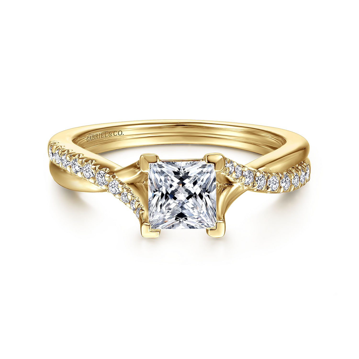 Gabriel - 14K Yellow Gold Princess Cut Diamond Engagement Ring