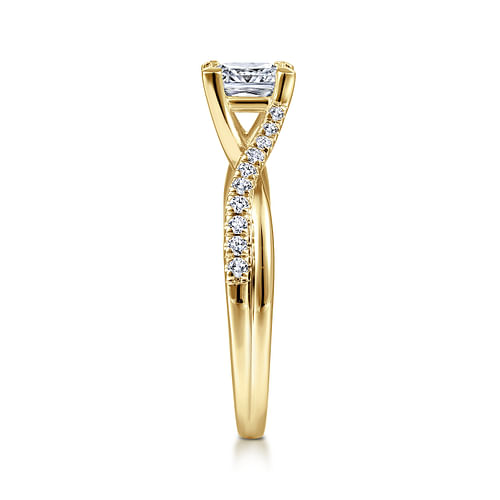 14K Yellow Gold Princess Cut Diamond Engagement Ring