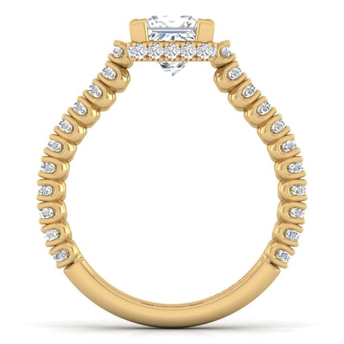 14K Yellow Gold Princess Cut Diamond Engagement Ring