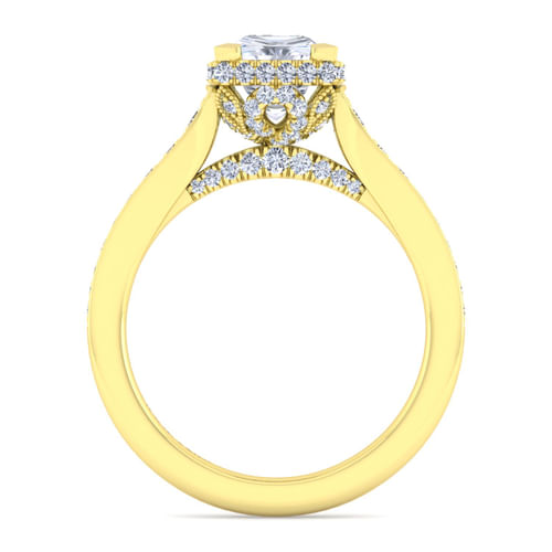 14K Yellow Gold Princess Cut Diamond Engagement Ring