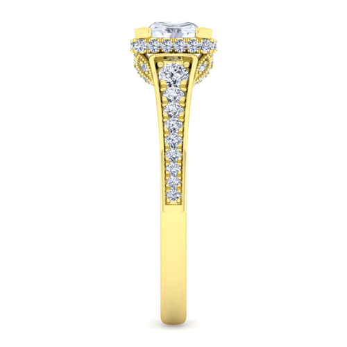 14K Yellow Gold Princess Cut Diamond Engagement Ring
