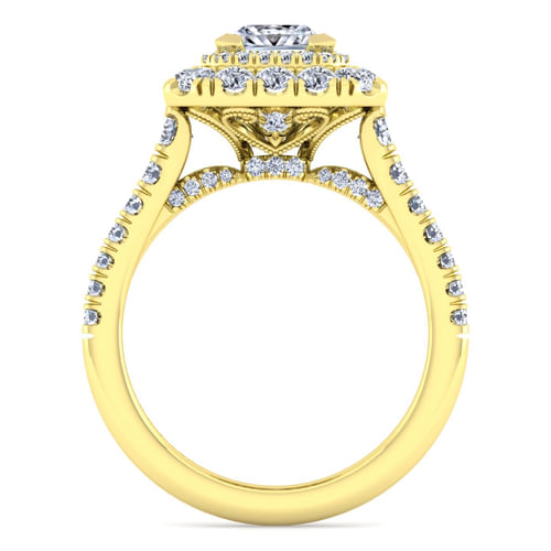 14K Yellow Gold Princess Cut Diamond Engagement Ring