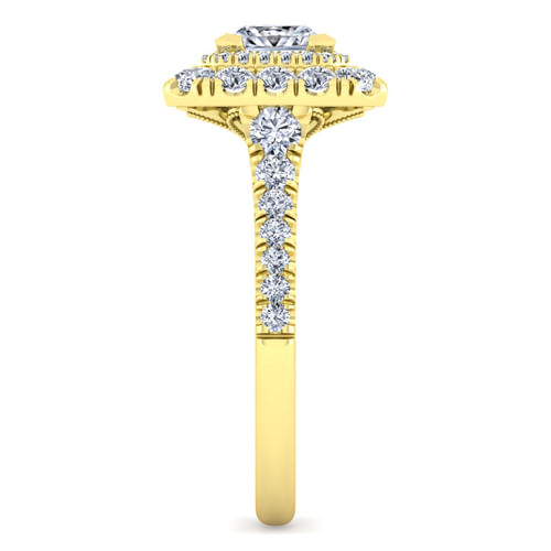 14K Yellow Gold Princess Cut Diamond Engagement Ring