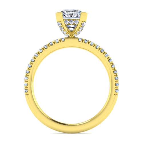 14K Yellow Gold Princess Cut Diamond Engagement Ring