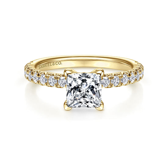 Gabriel - 14K Yellow Gold Princess Cut Diamond Engagement Ring