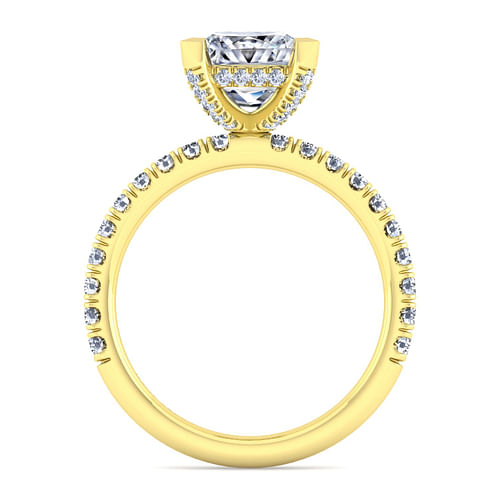 14K Yellow Gold Princess Cut Diamond Engagement Ring