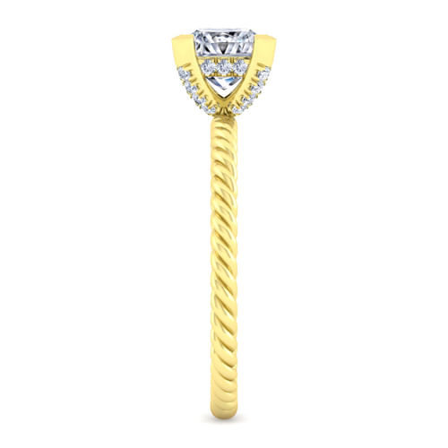 14K Yellow Gold Princess Cut Diamond Engagement Ring