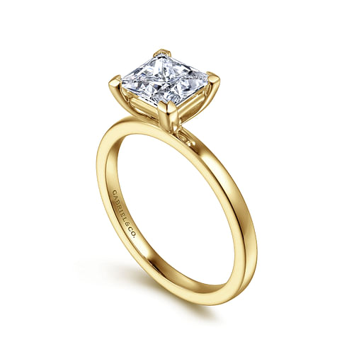 14K Yellow Gold Princess Cut Diamond Engagement Ring