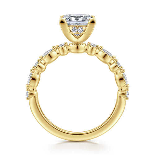 14K Yellow Gold Princess Cut Diamond Engagement Ring